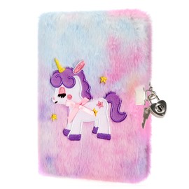 PESLNG Girl Diary with Padlock | Secret Notebook Girl Gift | Encourages Writing, Perfect for School and Special Occasions (Licorn with Bowknot, Dark Color, Multicolor)