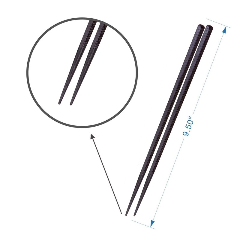 TOTKEN Chopsticks, 5 Pairs Reusable Black Dishwasher Safe Non-Slip Chopsticks
