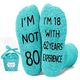 HAPPYPOP 80th Birthday Gift Ideas for Women - Socks for 80 Year Old Birthday, Retirement Gifts for Older Elderly Women