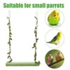 Bird Swing,Wooden Parrot Perch Stand,Swing Hanging Toys With 2PCS Metal