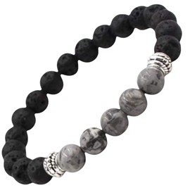 Lava Bead Bracelet | 8 Sizes | Mens Bracelets | Jasper Bracelet | Women's Jewellery | Gemstone Bracelet | Mala Bracelet | 8 mm Beads | Protection Bracelet | Crystal Bracelet (7.5 inch (19.05 cm) wrist)
