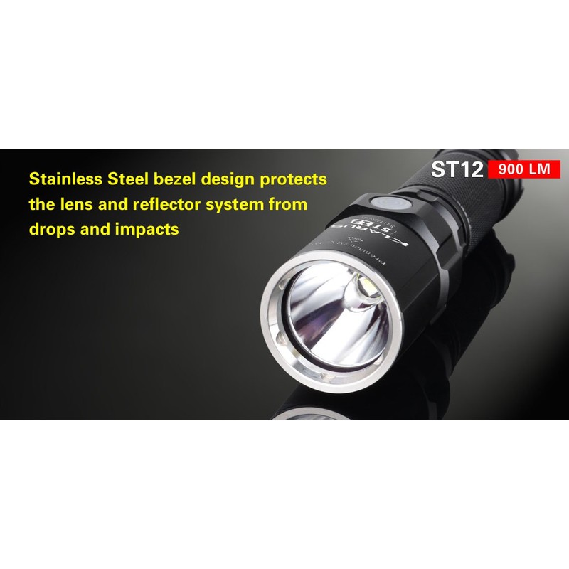 Klarus ST12 XM-L2 Led Flashlight 900 Lumen Compact Lightweight Torch