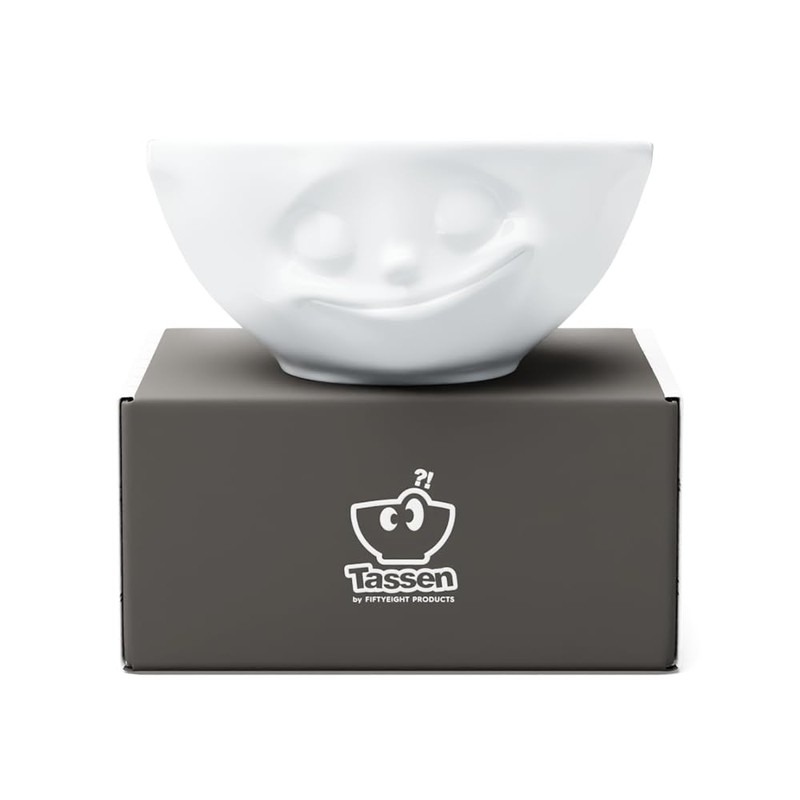 FIFTYEIGHT PRODUCTS TASSEN Porcelain Bowl, Happy Face Edition, 11 oz.