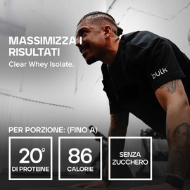 Bulk Clear Whey Isolate, Cola, 20g di proteine a rapido assorbimento, Basso contenuto di zuccheri, Frullato proteico leggero e fruttato, 20 porzioni