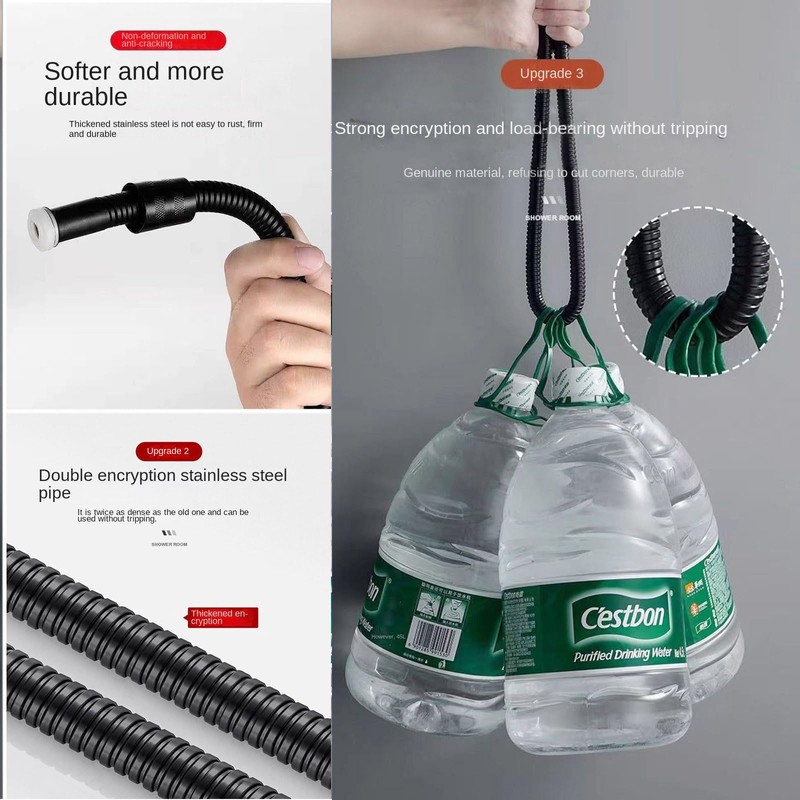 Universal Shower Hose Pipe Head Tap Hoses 1.5m Long Smooth