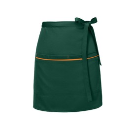 Half Waist Aprons with 2 Pockets, Unisex Short Cloth Serving Apron, Chef Work Apron Waiter Waitress Tie Aprons for Cooking Painting Cleaning Catering Cafe Bar (Green)