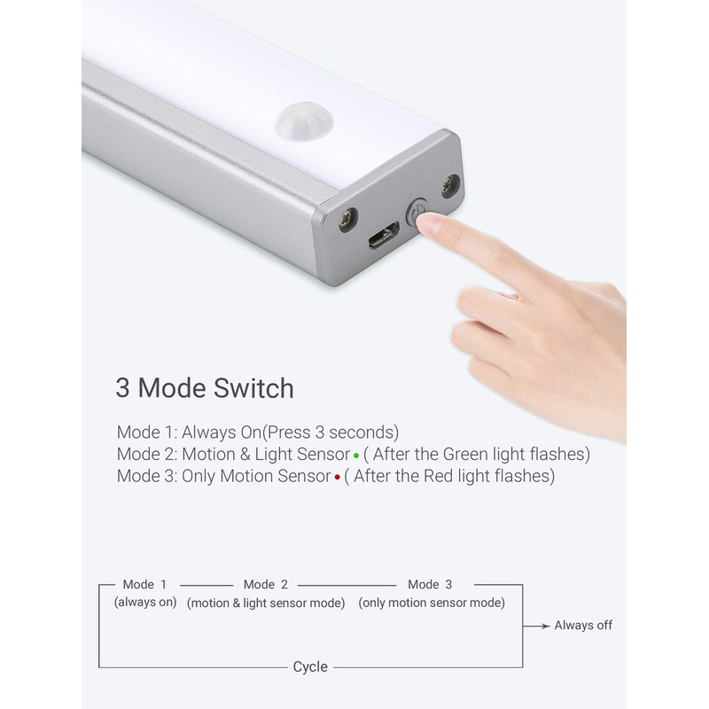 Joyzy 2 Pack Wireless Under Cabinet Lights Closet Lights Motion