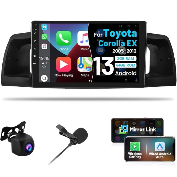 Roinvou [2G+64G] Car Radio for Toyota Corolla EX 2005-2012 with