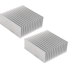 Audiofan Heatsink Aluminum Heat Dissipation Plate, 2 x 2.0 x 0.8 inches (50 x 50 x 20 mm), Silver, Set of 2