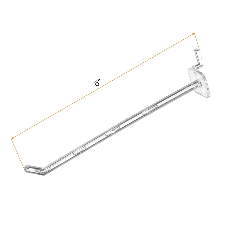 sourcing map 20pcs Clear Pegboard Hooks 6" Length Plastic Peg