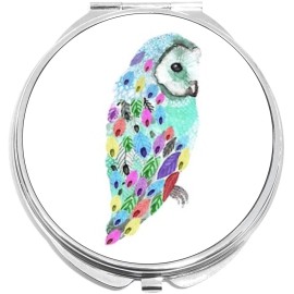 NewCharms Rainbow Owl Compact with Mirrors - Perfect for your Pocket or Purse