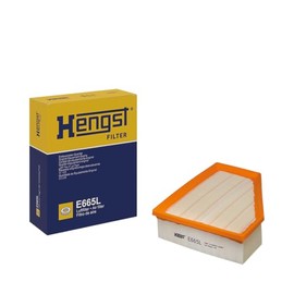 HENGST Air Filter Type E665L - Air Filter Insert for Cars - Air Filter Car, Car Spare Parts, Car Air Filter, Air Filtration Automotive, Diesel Engine, Petrol Engine