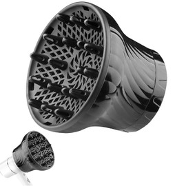 Difusor para Cabello Rizado, Cabello Cubierta para Secador de Pelo de Silicona, Difusor Universal para Secadores de Pelo y Rizadores, para la Mayoría de Difusores de Rizos para Secador de Pelo. (Negro)