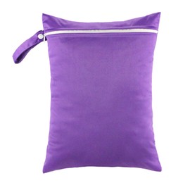 Luxiremi Wet Clothes Bag, Waterproof Reusable Portable Small Wet Bag, Washable Wet Bags for Swimming Camping Travel Gym Pool Beach for Storage Dry Or Wet Clothes (Purple)