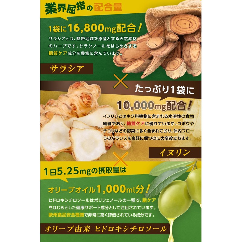 【 糖質 x 脂質 Wケア 】 サラシア 16800 mg イヌリン