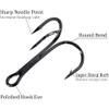 180pcs/Box Treble Fishing Hooks Sharp Round Bend Treble Hooks Strong