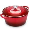 LIFERUN 6 Qt Enameled Cast Iron Dutch Oven Pot with