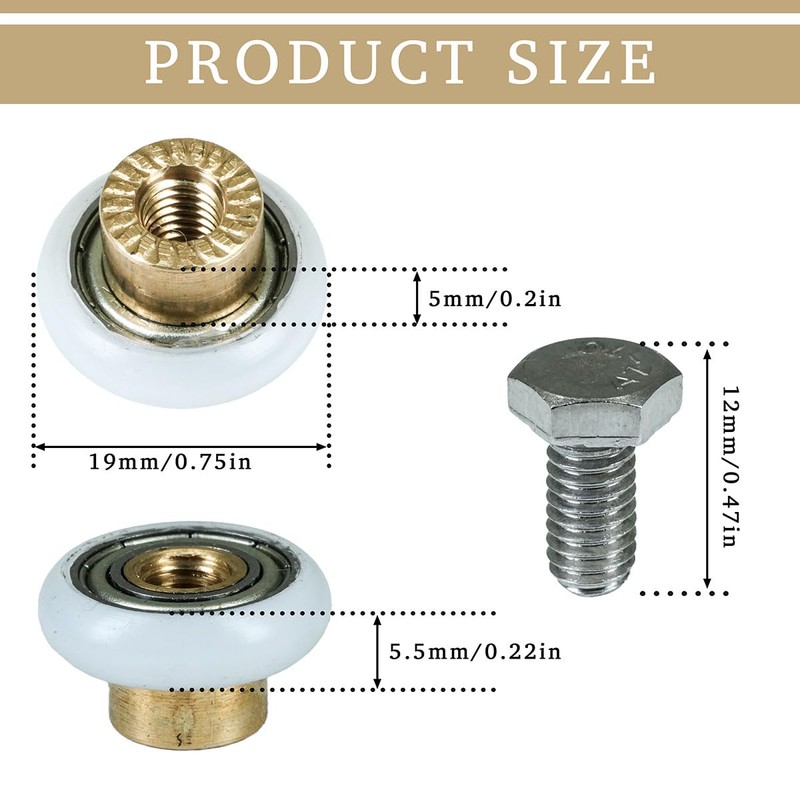 ciciment 4 Pack Shower Door Rollers Runners Wheels - Replacement
