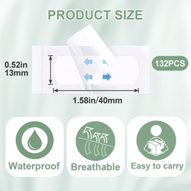 HINZIC 132pcs Face Lifting Tape, Invisible Face Lift Sticky Tapes, Hypoallergenic Clear Sticker for Instant Facial Lifting, Waterproof Eye Neck Wrinkle Makeup Tapes for Sagging Skin, Double Chins