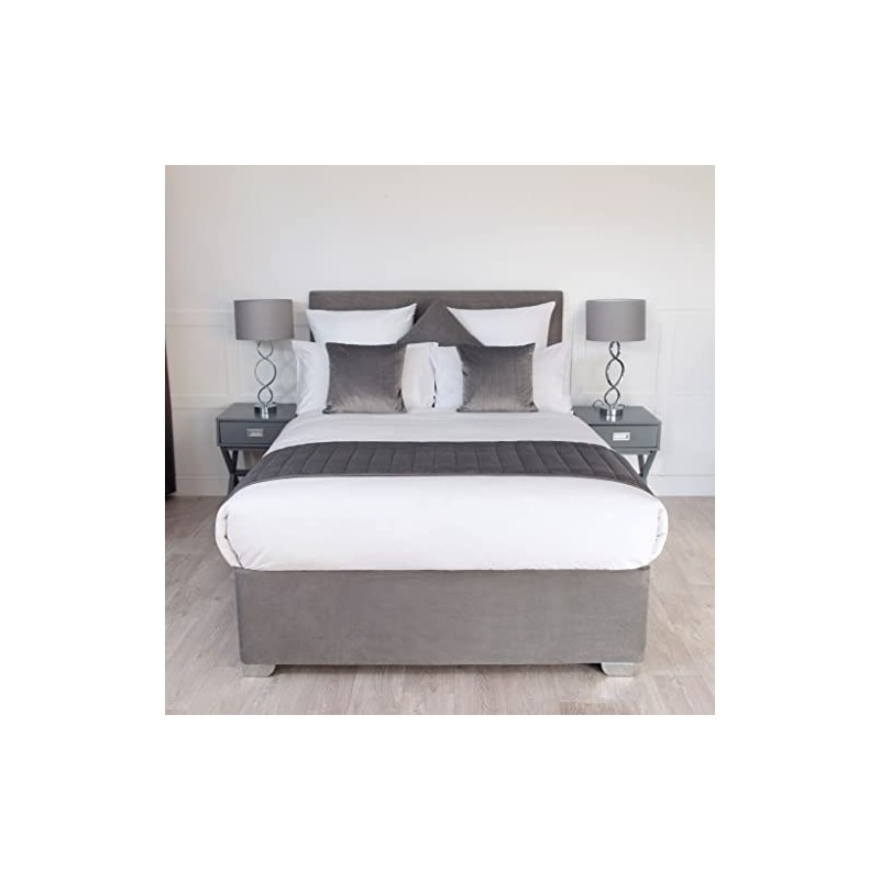Faux Suede Divan Bed Base Wrap Deep Fit Valance in