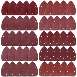 AUSTOR 50 Pieces Mouse Detail Sander Sandpaper Sanding Paper Hook and Loop Assorted 40/ 60/ 80/ 100/ 120/ 180/ 240/ 320/ 400/ 800 Grits