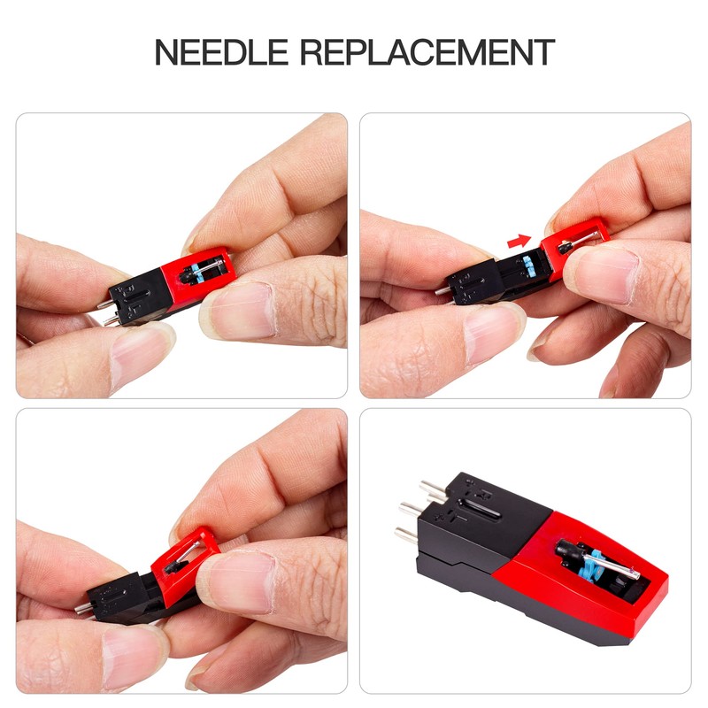 Record Player Needle, Gartopvoiz 4pcs Diamond Stylus Replacement for Suitcase