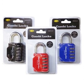 Combi-Lock 4-Digit Combination Padlock (CL-406) with Dial Locker Padlock Black 2ea