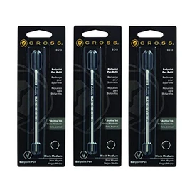 Cross Medium Ballpoint Pen Refill - Black (Pack of 3)