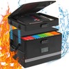 EXLIFBAG 2 Layer File Box with Lock, Portable Document Organizer