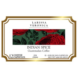 Indian Spice Guatemalan Coffee (Single Serve K-Cup Pods) (Gourmet, Naturally Flavored, Whole Coffee Beans) (12 pods, ZIN: 578282)