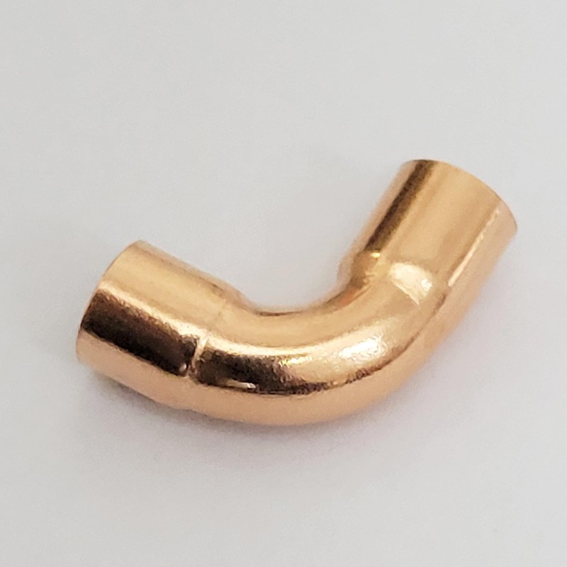 16 x 90-Grad-Winkel-Kupferrohrverschraubung, Löten, ID-Anschluss für HVAC-Kühlgeräte (9.6mm (3/8"))