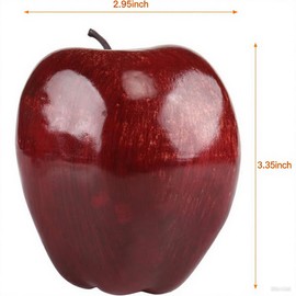Kesoto 6pcs Artificial Red Apples Fake Fruit House Kitchen Party Decoration, Faux Big Red Apples, 3.3 x 2.9 Inches