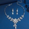 Flower Jewelry Sets for Women Trendy Silver Blue Red Jewelry