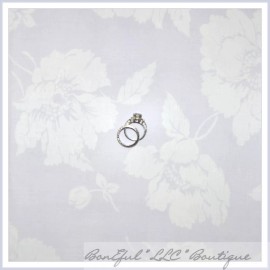 Westminster Fabrics BonEful Fabric FQ Cotton Quilt VTG Purple White Pastel Rose Flower Farm House US