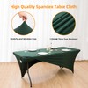 4 Pack Hunter Green Spandex Table Cloth for 6 Foot