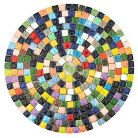 Yuvori Assorted Colors Mosaic Tiles 0.5kg - Ceramic Ideal for Crafts, Bathroom, Kitchen, Living Room, Garden and Outdoor Decoration (Small Square)