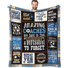 Sbangtu Soccer Coach Gifts for Men, Gifts for Soccer Coach, Soccer Gifts for Coaches, Soccer Coach Gift Ideas, Soccer Coach Thank You Gift Throw Blanket 60"X50", Coach Gifts from Team Soccer