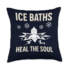 Ice Baths Heal The Soul Funny Cold Plunge Therapy Wellness Throw Pillow