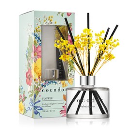 COCODOR Preserved Real Flower Reed Diffuser/Refreshing Air / 6.7oz(200ml) 1 Pack/Reed Diffuser Set, Oil & Sticks, Home Decor Office Decor, Fragrance and Gifts