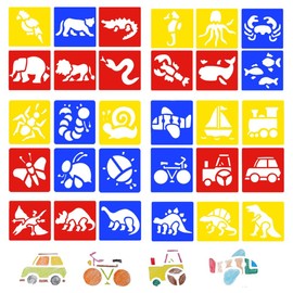 BUZIFU 30 Pieces Stencils Children's Painting Stencils Set Animal Painting Stencil Made of Plastic Drawing Stencils Reusable Painting Stencils for Scrapbooking Photo Album DIY Gift Cards