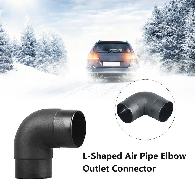 Tokenhigh 60mm Car Air Heater Ducting Pipe Outlet, L Shape