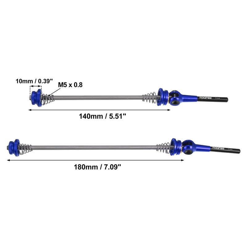 Motoforti 1 Pair Bicycle Quick Release Axles Front Wheel Rear