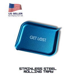 Stainless Steel Rolling Tray With Funnel With Cone & Jar Filler  (BLUE)