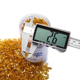 TWINKLING High Luster Crushed Glass, Broken Glass, Glass Gems Chips for DIY Resin Art Epoxy Crafts, Nail Art, Geode Painting, 1-3mm(200g) (Light Amber)