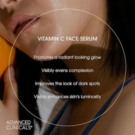 ADVANCED CLINICALS SUERO FACIAL VITAMINA C ANTIEDAD ACLARANTE CON ACIDO FELURICO 52ML                                                                 