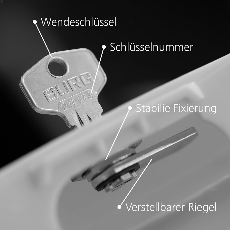 BURG Lever Lock Set 8 mm Different Locking (Universal Cylinder,