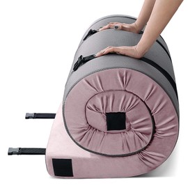 KingChii CertiPUR-US Memory Foam Camping Mattress, Portable Roll Up Travel Car Camping Mattress Sleeping Pad & Floor Mattress, Cot Mattress Guest Bed for Sleepover with Waterproof Cover & Travel Bag