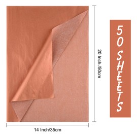 TUPARKA 50 Sheets Rose Gold Tissue Paper Bulk 20X14 Inch Gift Wrap Paper Bulk Gift Wrapping Accessory Wrap for Wedding Birthday Party Favor Decor DIY Fringes Shredded Fill Confetti (Rose Gold)