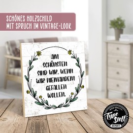 TypeStoff HS-00929 Wooden Sign with Saying - Beauty - Vintage Look with Quote as a Gift and Decoration on the Theme of Motivation and Favours