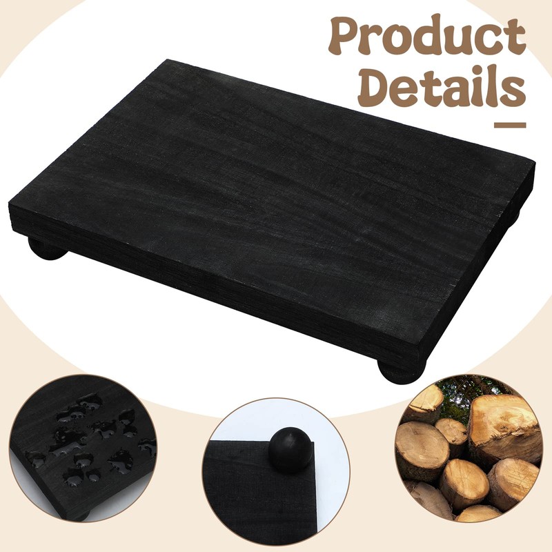 Amyhill Wood Pedestal Stand Kitchen Soap Tray Farmhouse Wooden Riser